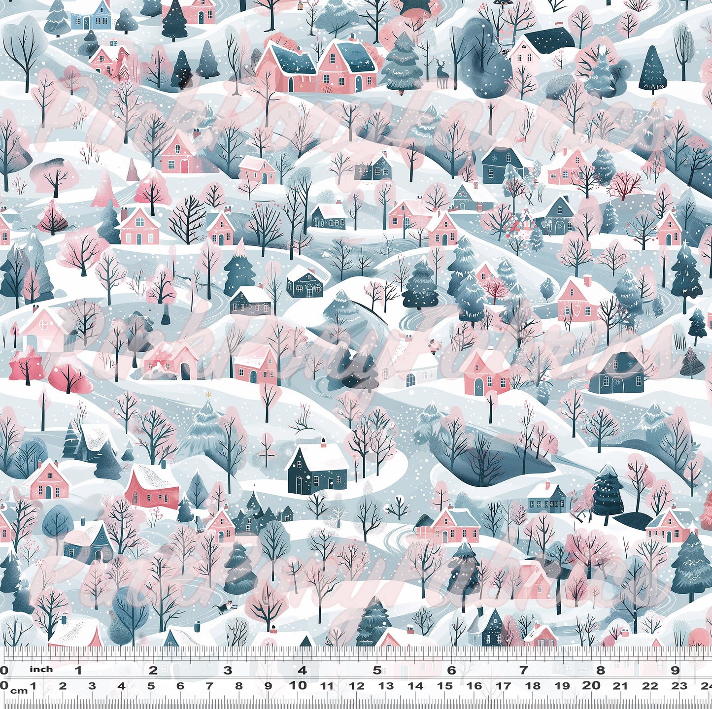 Pink Winter Village