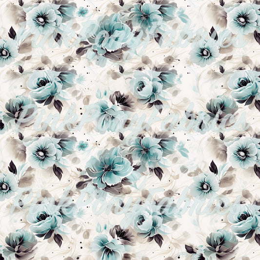 Teal Floral Winds - Small