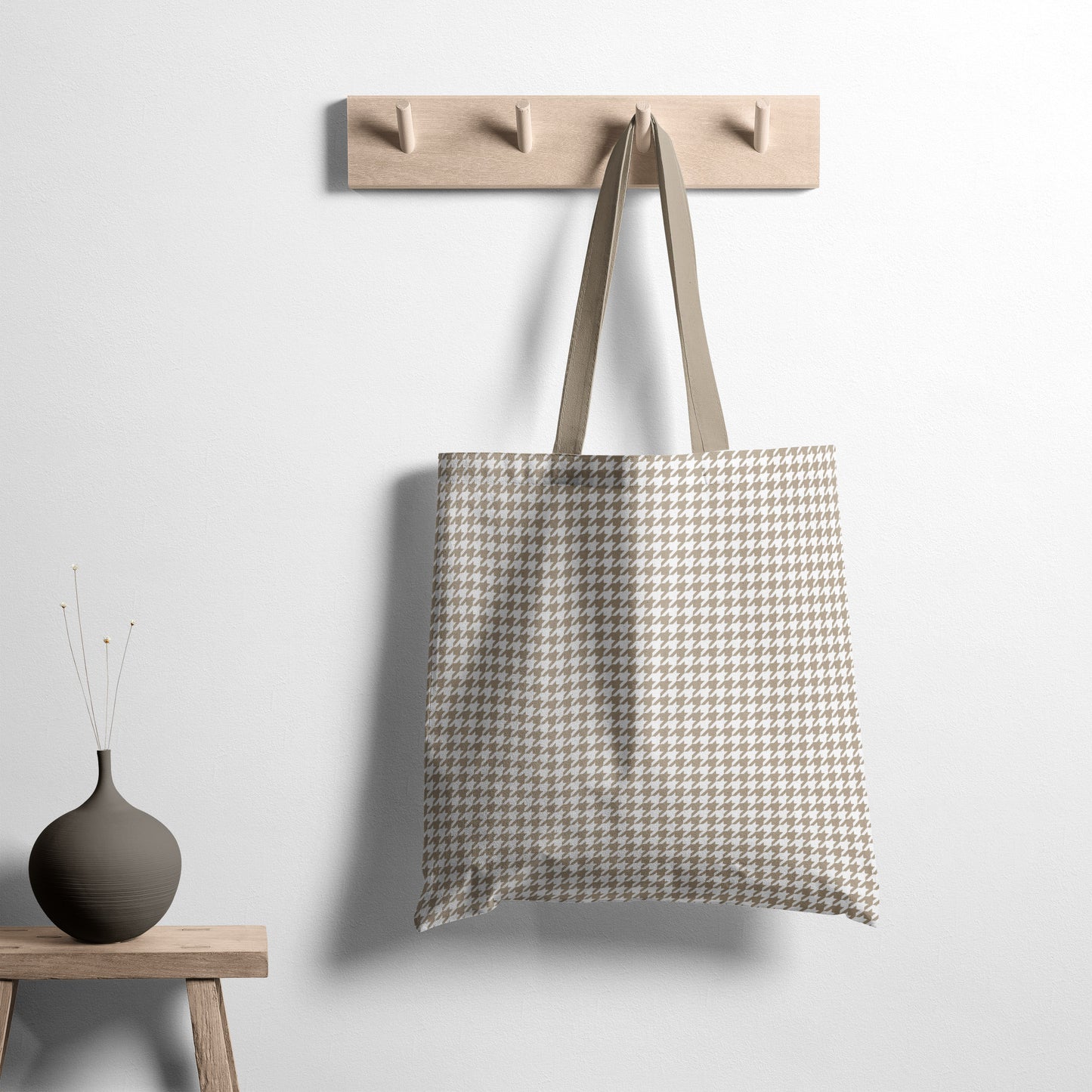 Houndstooth - Taupe Fluff