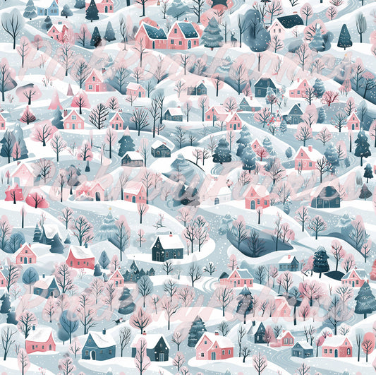 Pink Winter Village