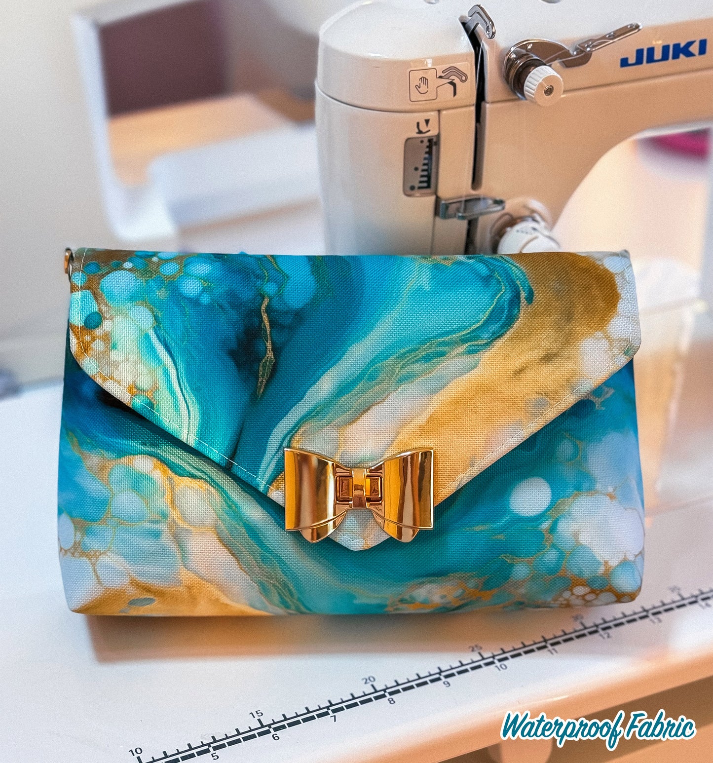 Gold and Aqua Marble