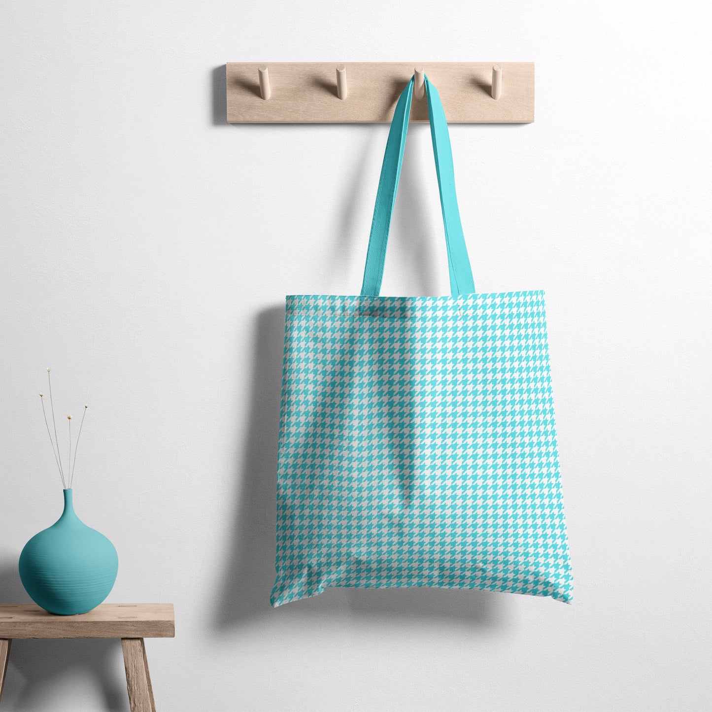 Houndstooth - Bright Aqua