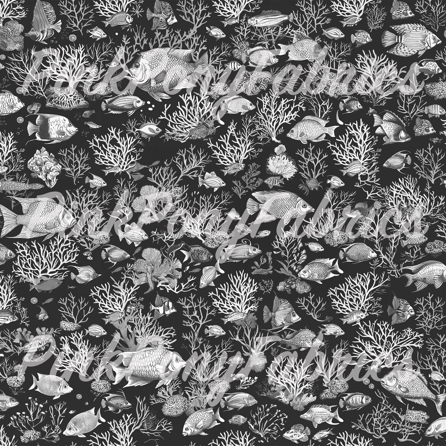 Underwater Toile - Grayscale