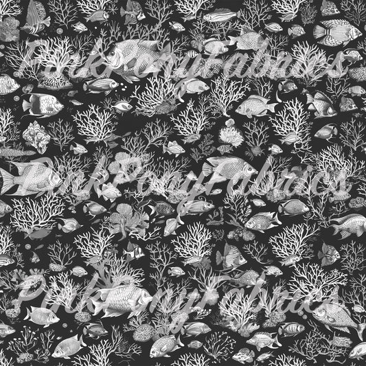 Underwater Toile - Grayscale