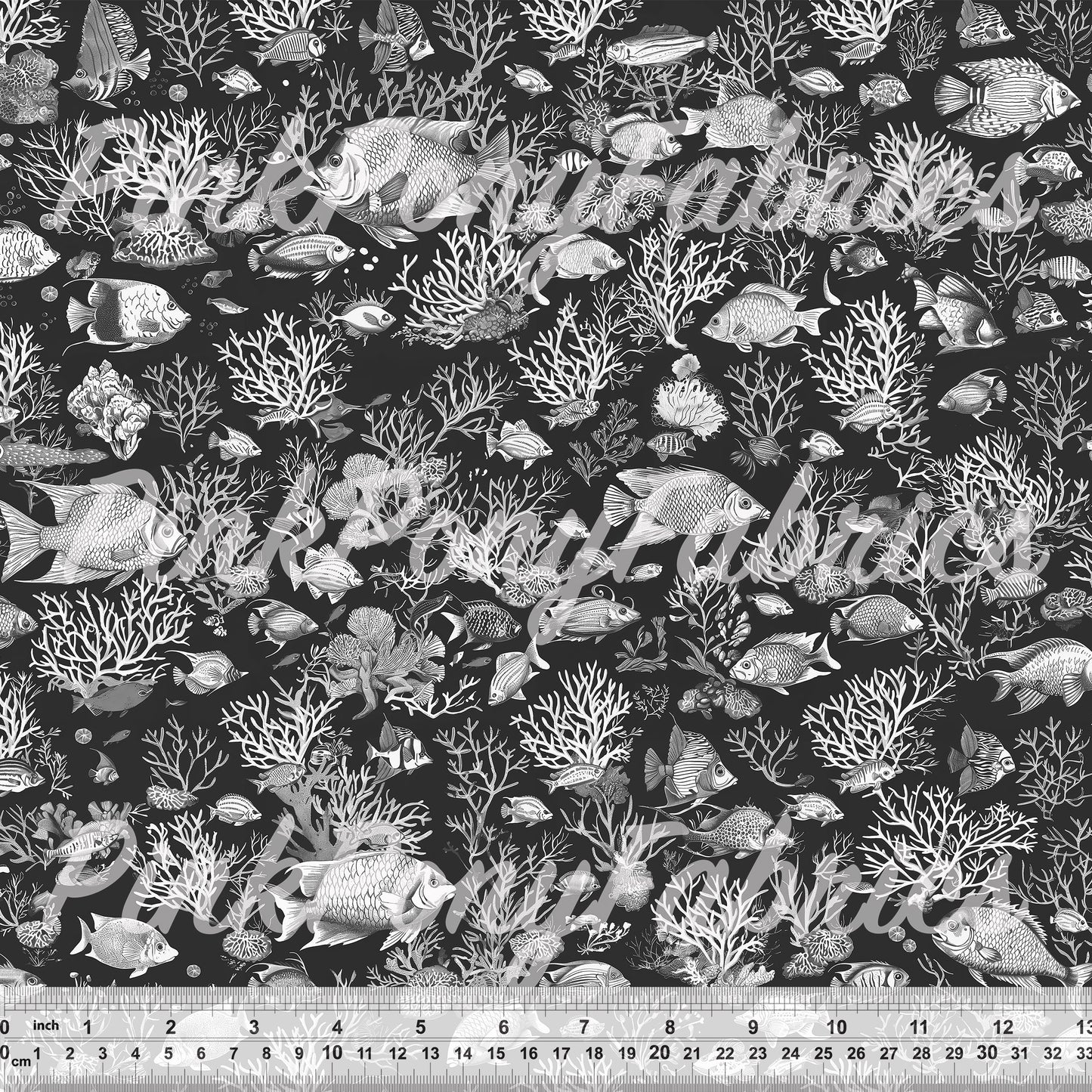 Underwater Toile - Grayscale