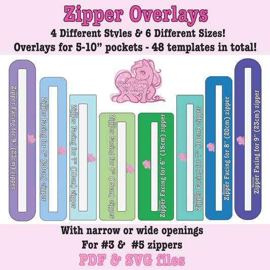 Zipper Overlay Collection - PDF & SVG File Sewing Pattern
